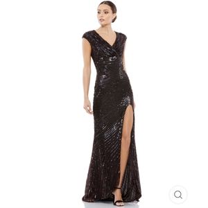 Mac Duggal Black Sequin Prom Dress